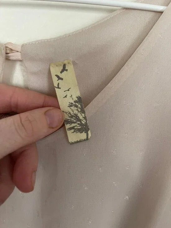 Francesca's Light Pink Dress Size Medium Sheer Sparkle Shimmer - Picture 6 of 9